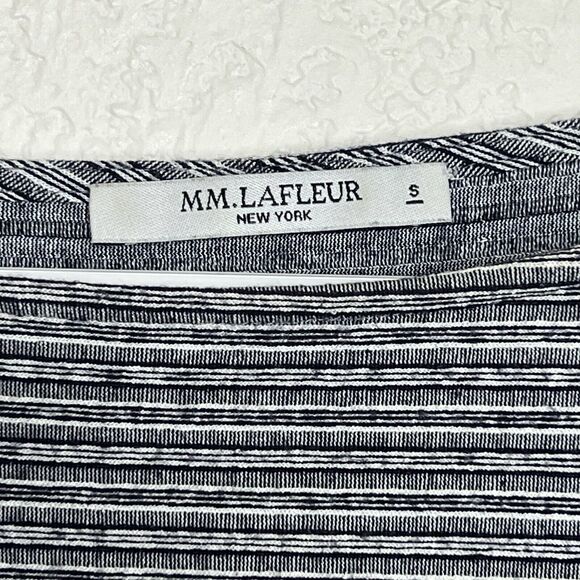MM. Lafleur The Justine Top Galaxy Black Side Ruched Stripe Dolman Small Ae6 - Picture 6 of 6